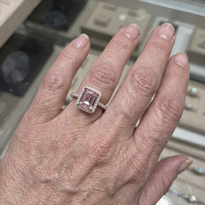 Soft Blush Statement Ring | Rose Gold