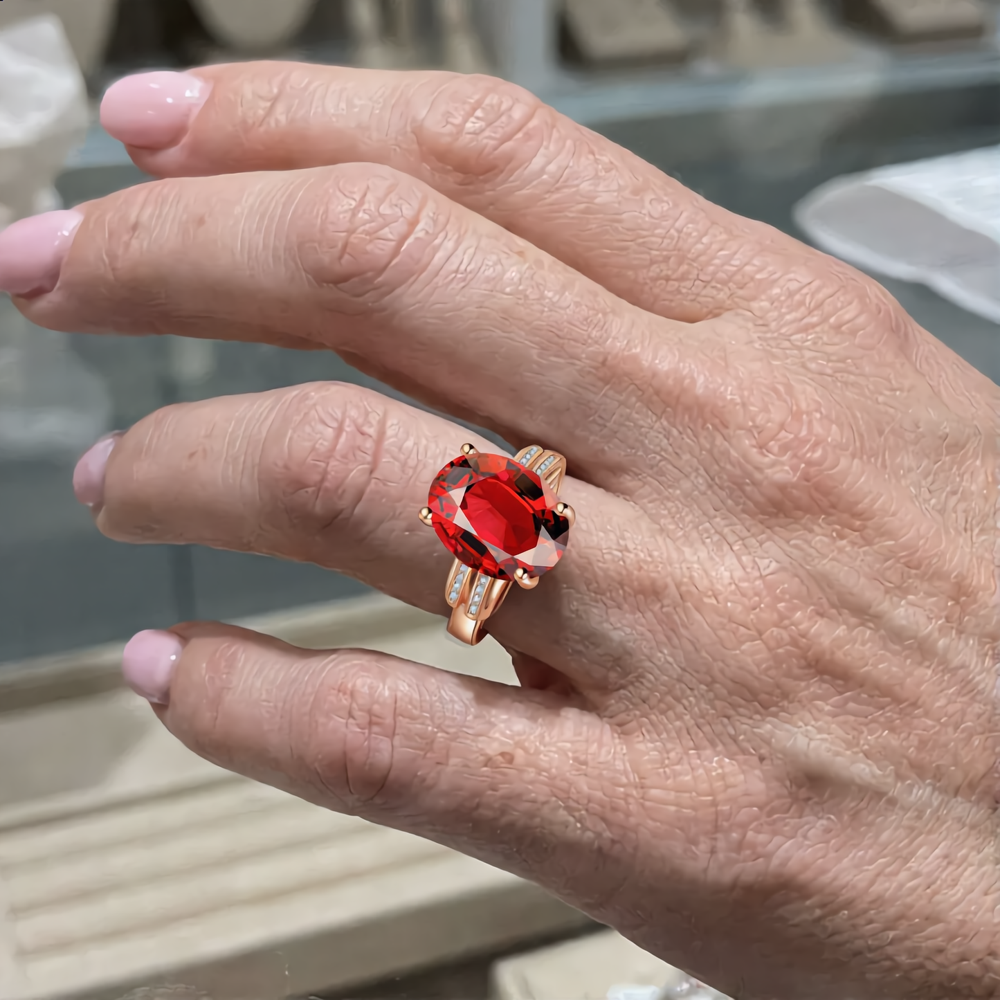 Ruby Radiance Statement Ring | Rose Gold