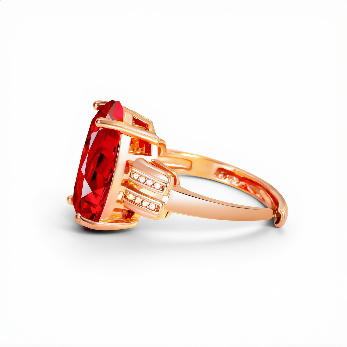 Ruby Radiance Statement Ring | Rose Gold