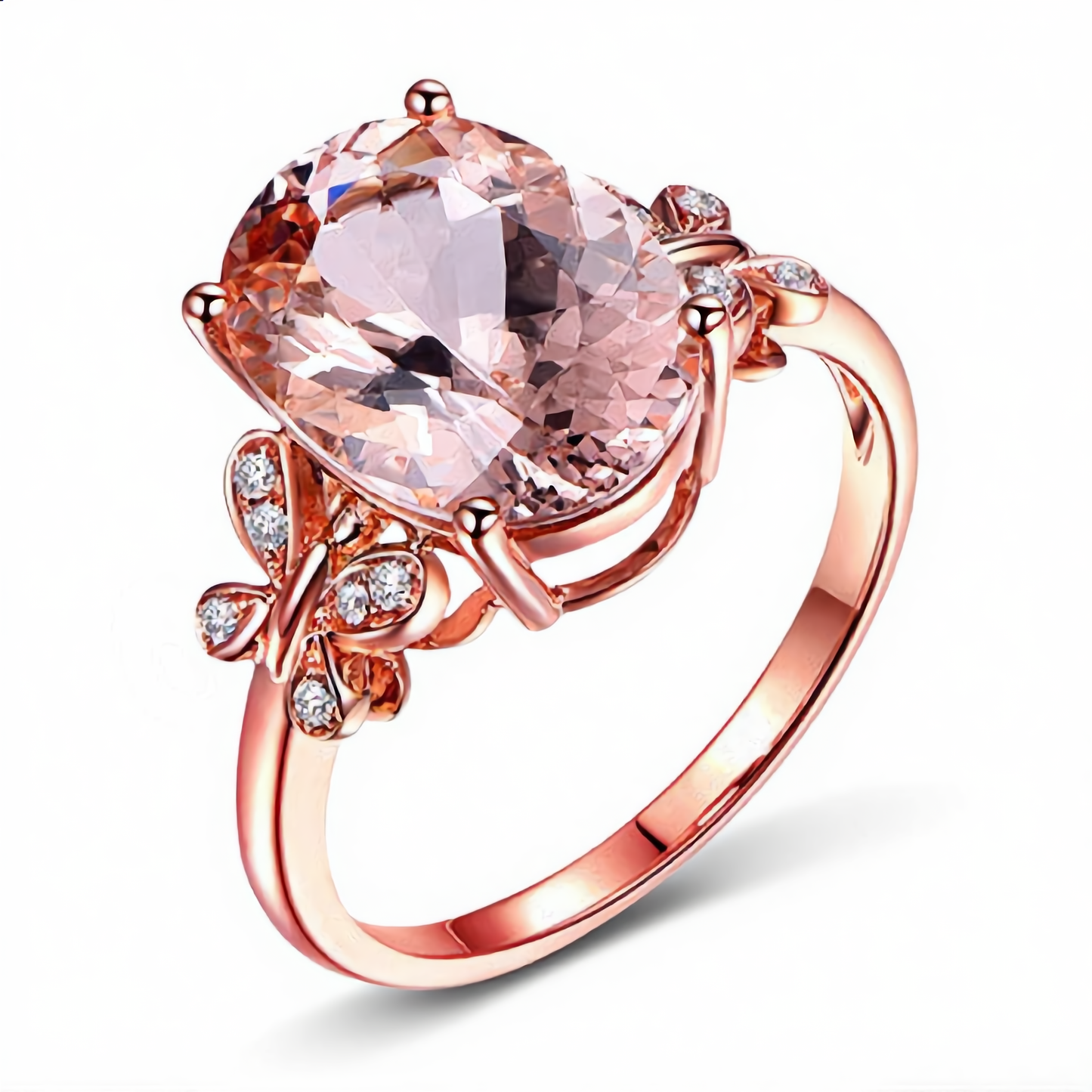 Blush Blossom Crystal Ring | Rose Gold