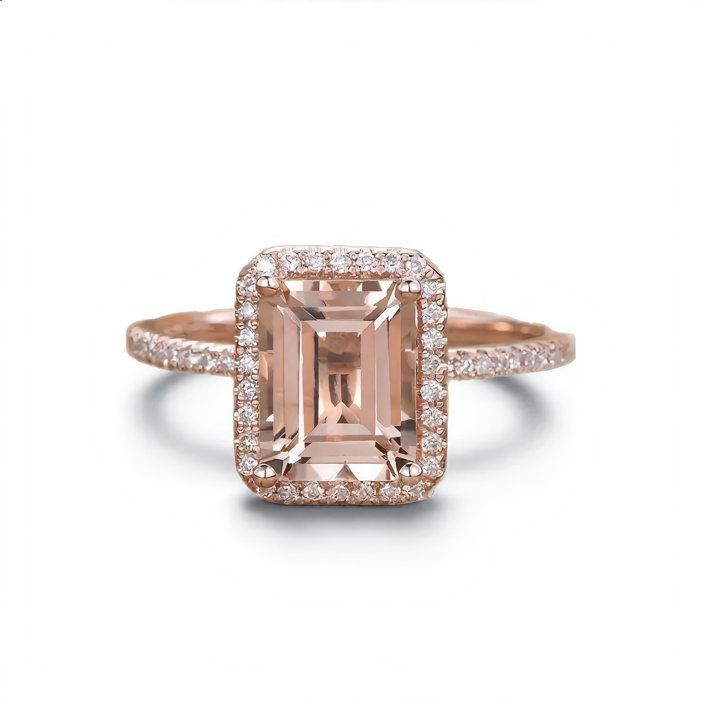 Soft Blush Statement Ring | Rose Gold