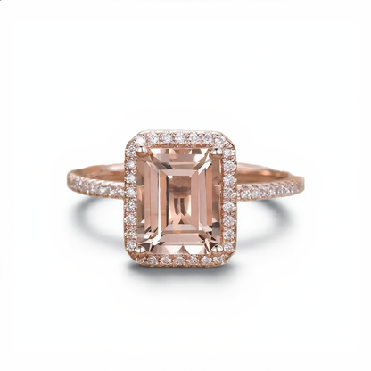 Soft Blush Statement Ring | Rose Gold