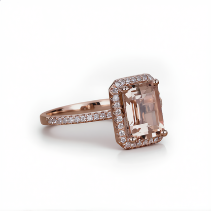 Soft Blush Statement Ring | Rose Gold