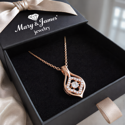 Radiant Teardrop Crystal Necklace | Rose Gold