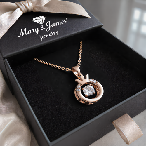 Royal Crown Crystal Necklace | Rose Gold