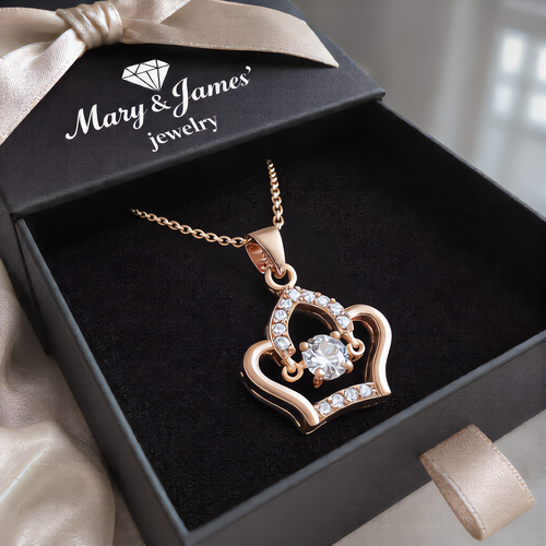 Royal Crown Sparkle Necklace | Rose Gold