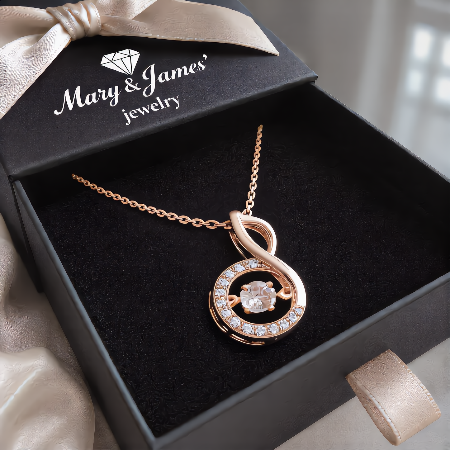 Harmony Crystal Necklace | Rose Gold