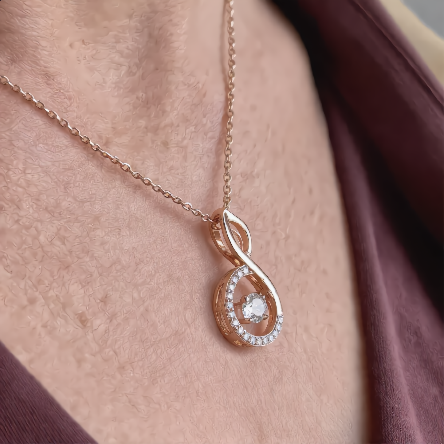 Harmony Crystal Necklace | Rose Gold