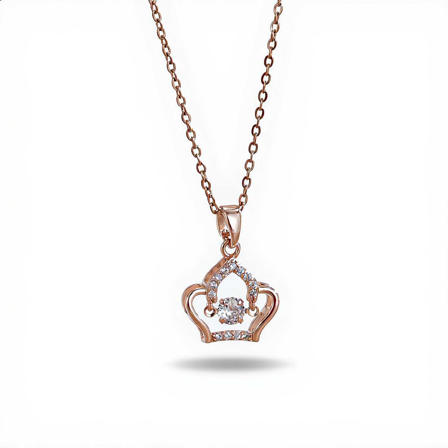 Royal Crown Sparkle Necklace | Rose Gold