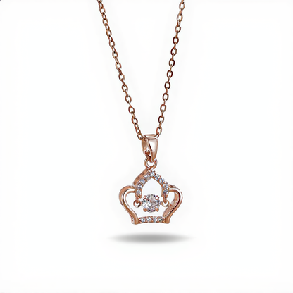 Royal Crown Sparkle Necklace | Rose Gold