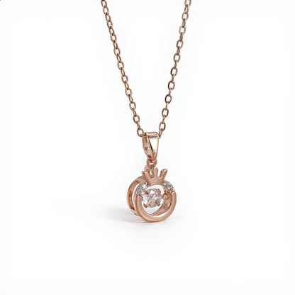 Royal Crown Crystal Necklace | Rose Gold