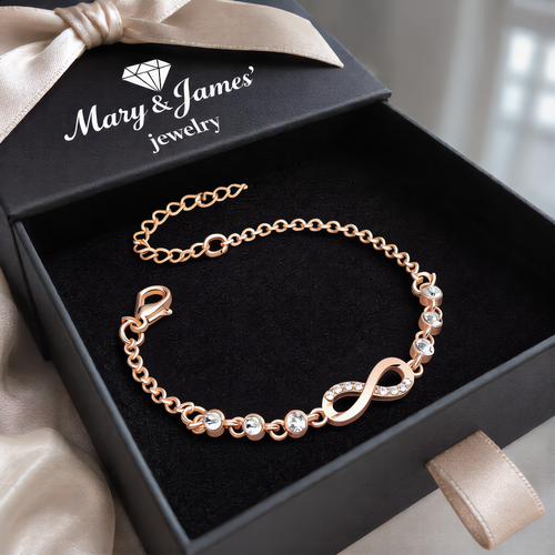Infinity Crystal Bracelet | Rose Gold