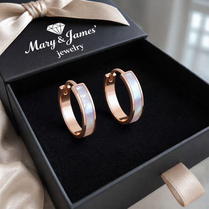Elegant Satin Hoop Earrings | Rose Gold