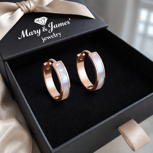 Elegant Satin Hoop Earrings | Rose Gold