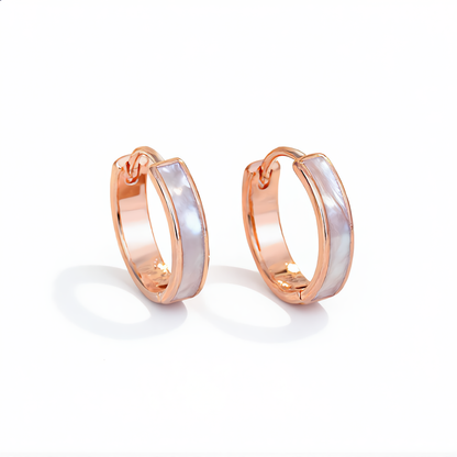 Elegant Satin Hoop Earrings | Rose Gold