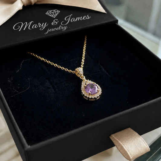 Lavena Halo Pendant Necklace | Gold