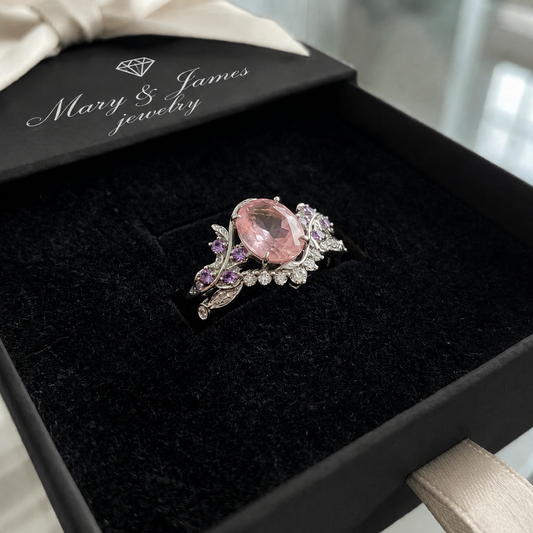 Miravelle Leafglow Ring Set | White Gold