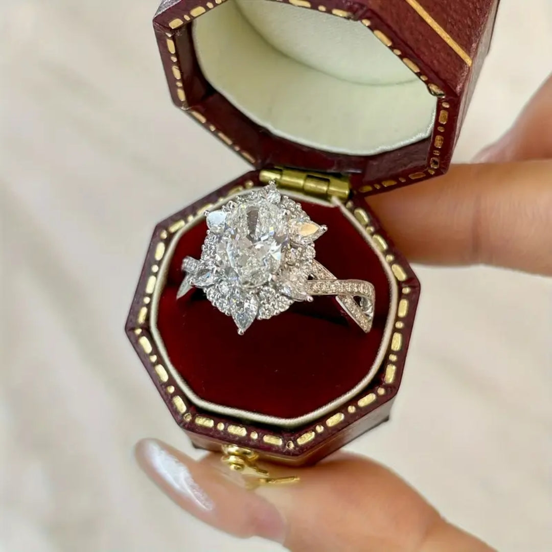 White Exquisite Glass Ring