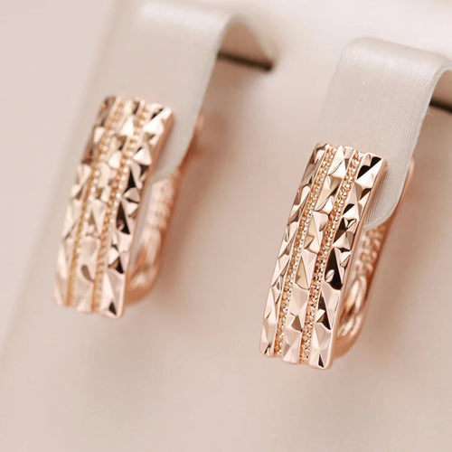 Elegant Gold Form Rectangular Earrings