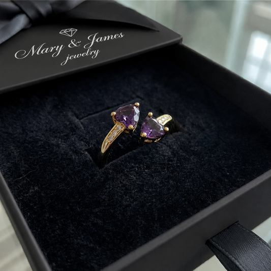 Noctira Violet Heartwrap Ring | Gold