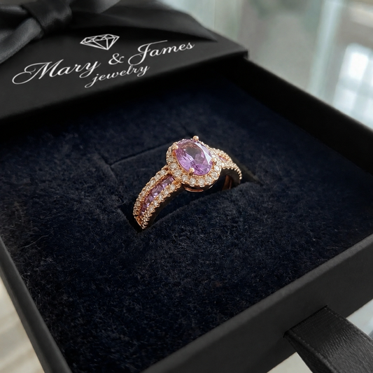 Odelia Violet Lumina Ring | Rose Gold