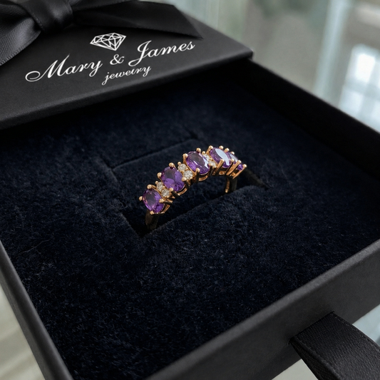 Orlina Violet Crest Ring | Rose Gold