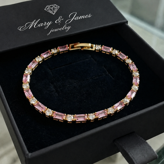 Peony Spark Tennis Bracelet | Gold