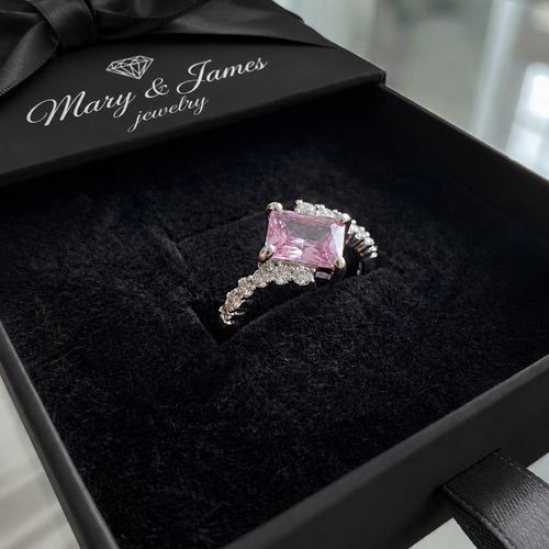 Pink Sapphire Vertex Ring | White Gold