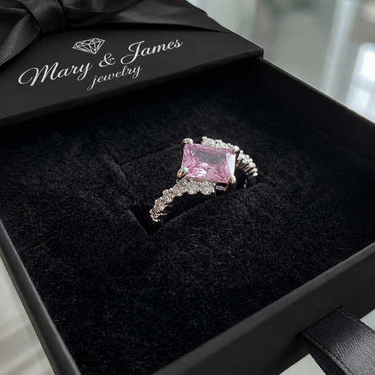 Pink Sapphire Vertex Ring | White Gold