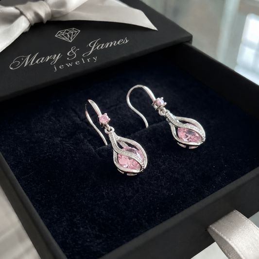 Rosalith Lumen Twist Earrings | White Gold
