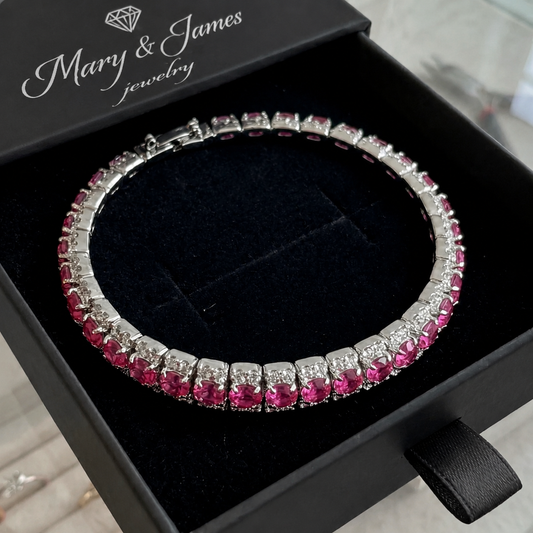 Roseglow Tennis Bracelet | White Gold