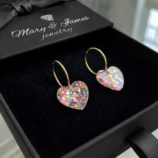 Sugarplum Heart Drop Earrings | Gold