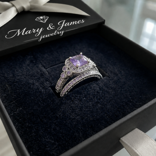 Valeria Promise Ring Set | White Gold