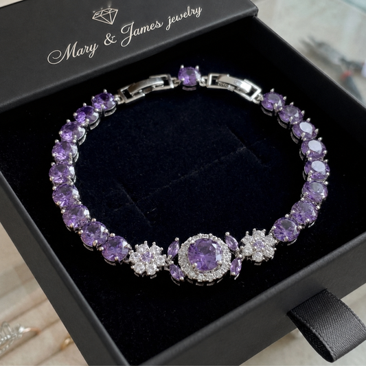 Velmira Crown Tennis Bracelet | White Gold