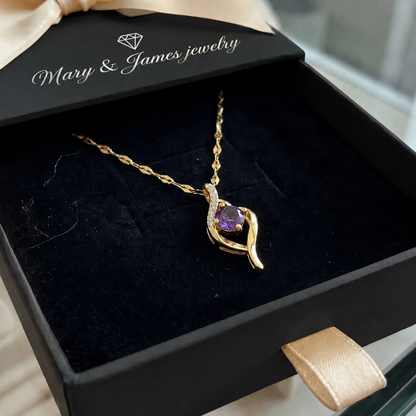 Vespera Amethyst Swirl Necklace | Gold