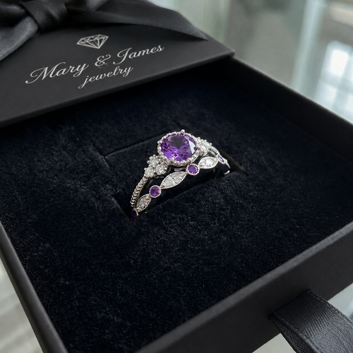 Violetis Crown Ring Set | White Gold