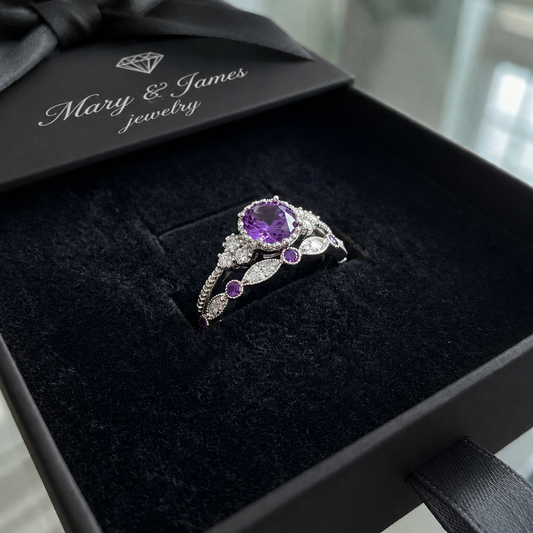 Violetis Crown Ring Set | White Gold