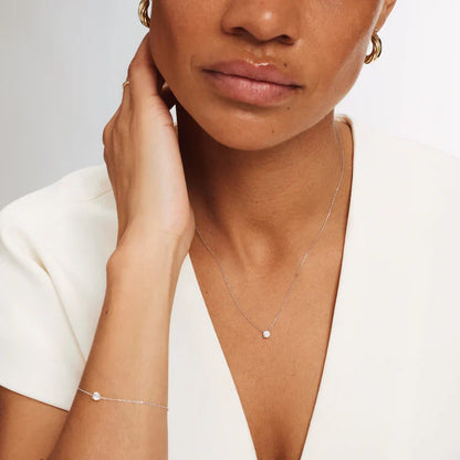 ClÃ©a Stone Necklace | White Gold